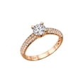 thumbnail image 2 of 6.50MM D-F VS Moissanite Engagement Ring With Diamonds (0.88 ct Moissanite Weight, 1.3 ctw dew) Round Shape 14K Gold, 2 of 3