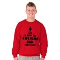 thumbnail image 4 of Cool What an Awesome Dad Looks Like Men's Crewneck Sweatshirt Brisco Brands M, 4 of 6