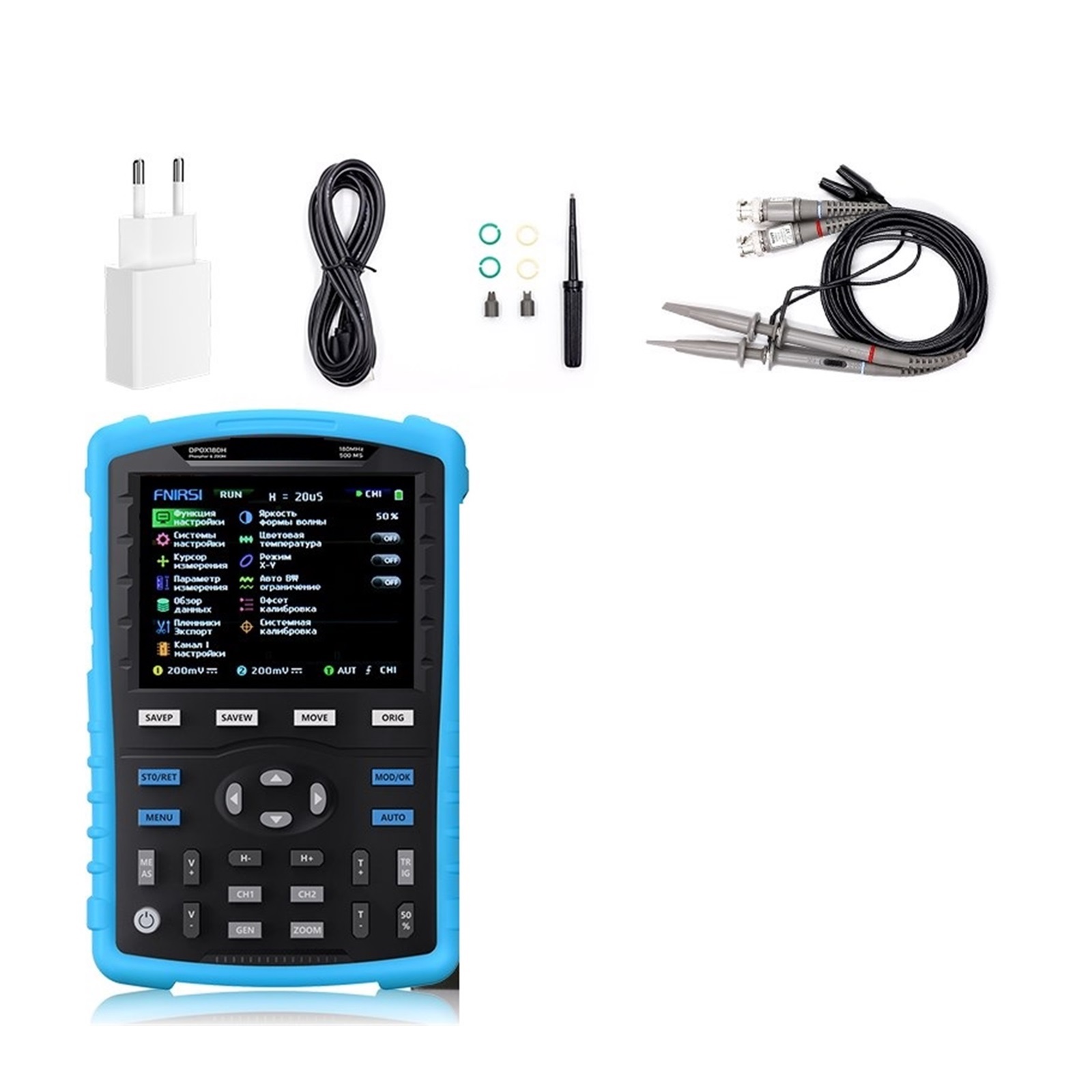 Handheld Digital Phosphor Oscilloscope 2 in 1 Signal Generator 180MHz -3DB Analog Bandwidth 500MSPS XY Mode ,Professional Designed