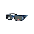 thumbnail image 1 of SA106 Womens Rhinestone Polarized Lens Rectangular 60mm Fit Over Sunglasses Blue, 1 of 3
