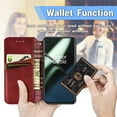 thumbnail image 5 of SaniMore Wallet Case for Oneplus 12, Vintage PU Leather Case Card Slots Cash Pocket Stand Feature Magnetic Closure Anti-drop Shockproof Full Body Protective Case For Oneplus 12, Red, 5 of 7