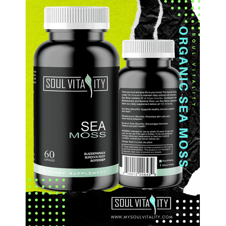 Premium Organic Sea Moss capsules w/ Bladderwrack and Burdock Root