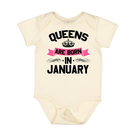 

Inktastic Queens Are Born in January Gift Baby Boy or Baby Girl Bodysuit
