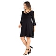 thumbnail image 3 of Plus Size Criss Cross Neck Cold Shoulder Dress, 3 of 6