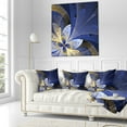 thumbnail image 3 of Designart Blue and Yellow Large Fractal Pattern - Floral Throw Pillow - 18x18, 3 of 5