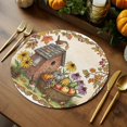 thumbnail image 2 of Birdhouse Round Braided Placemats Set of 8, Country Farmhouse Bird Sunflowers Berry Pumpkin Maple Leaf Heat Insulation Place Mats Washable Non-Slip Table Mats for Kitchen Dining Party, 15 Inches, 2 of 9