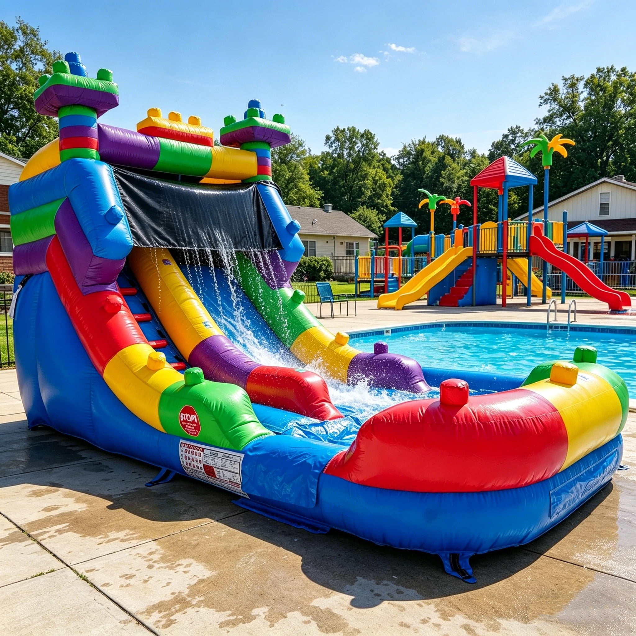 Hapcap Semi Commercial Inflatable Water slide Bounce House for Big Kids or Adults, Wet or Dry Outdoor Use