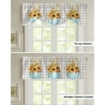 thumbnail image 4 of Autumn Plaid Watercolor Pumpkin Kitchen Valance Curtain Window Valance for Living Room Bedroom Tie Up Valance Curtain, 4 of 6