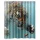 thumbnail image 1 of ABPHQTO Fierce King Of Forest Tiger Swimming To A Meat Cortina de ducha Cortina de ducha impermeable 150x180 cm, 1 of 2