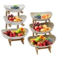 thumbnail image 1 of 3 Tier Ceramic Fruit Basket Holder Bowl Stand Storage Stand Dining Kitchen Decor White, 1 of 9