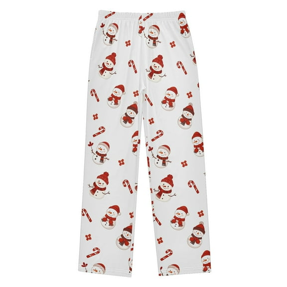 joogoo Snowman Candy Cane Pajama Pants Pj Bottoms Sleepwear Lounge L