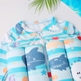 thumbnail image 4 of IROINNID Toddler Swimsuit Baby Girls and Boys Float Suit One-piece Swimwear Rashguard Long Sleeve Zip Up Buoyancy Swimsuit, 4 of 7