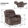 thumbnail image 6 of Fabric Recliner Sofa Chair with Heating and Vibration Massage Function,Brown, 6 of 6