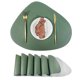 thumbnail image 1 of Nvzi Manteles individuales, 2 unidades, pequeños, de cuero, 42,5 x 34 cm, ideales para mesas pequeñas, protectores de mesa, decoración elegante para la mesa, color verde y gris claro., 1 of 5