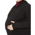 thumbnail image 2 of Motherhood Maternity Women's Maternity Nursing Long Sleeve Hooded Fleece Sweatshirt, Black, Small, 2 of 3