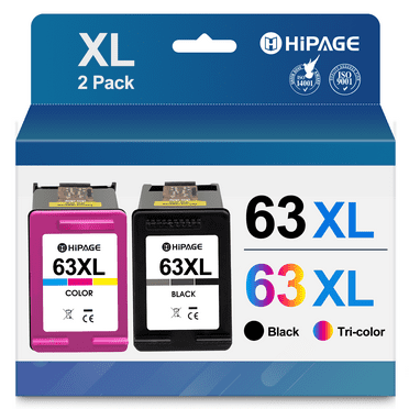 63XL Ink Cartridge for Printer Ink HP 63 XL 63XL Ink Cartridge Black and Tri Color for HP Officejet 3830 4650 5255 5200 5258 4655 Envy 4520 4512 Deskjet 1112 2132 3632 (2-Pack)