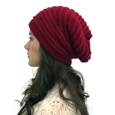 Womens Knitted Slouchy Winter Warm Casual Wool Beret Baggy Beanie Hats Caps