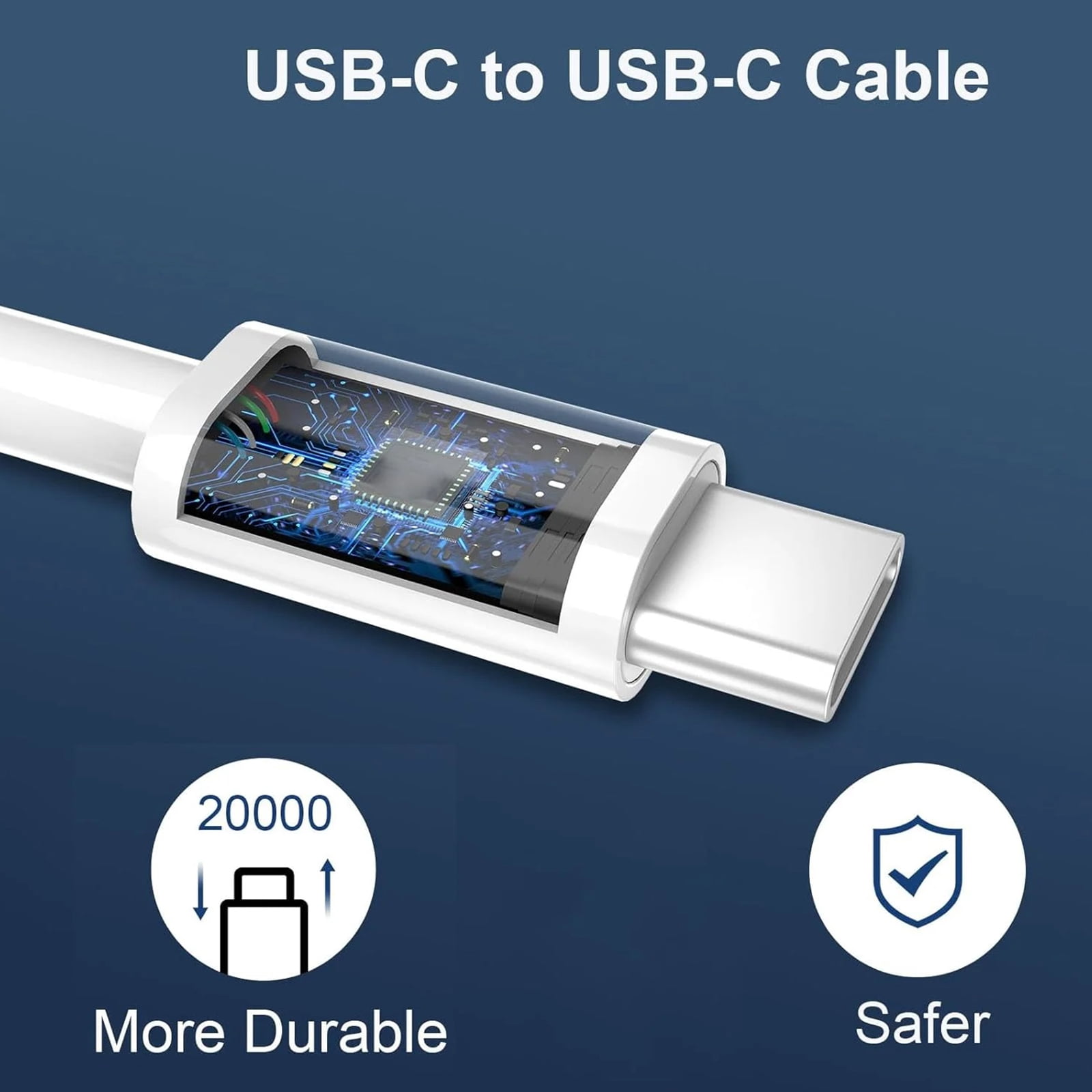 1 Pack 20W USB-C Fast Charger with 10FT Type-C Cable for iPhone 15/15 Pro/15 Pro Max, iPad, AirPods, Samsung Galaxy & Android Phones,White