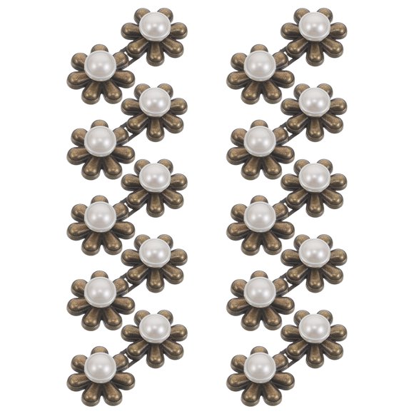 FOMIYES 10Pares Clips Ajustadores Dorados Para Cintura De Con De Flor