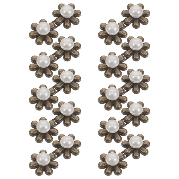 FOMIYES 10Pares Clips Ajustadores Dorados Para Cintura De Con De Flor
