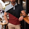 thumbnail image 4 of Ceisia Men's Summer Casual Diagonal Color Block Mesh Short Sleeve Lapel Shirt Multicolor XXXXL Gifts, 4 of 7