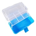 thumbnail image 2 of Caja de almacenamiento de tres capas, plegable, de plástico, para herramientas, portátil, con asa, organizador multiusos para manualidades, accesorios cosméticos, color azul cielo., 2 of 14