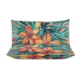 thumbnail image 3 of 3 Pcs Soft Bedding Set, Includes 1 Duvet Cover with Zipper And 2 Pillow,Shams Hawaiian Hibiscus Garden Orange Flowers King(102"×90"), 3 of 8