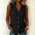 thumbnail image 4 of Noric Women's Sleeveless Button Down Blouse V Neck Solid Color Summer Casual Loose Fit Tank Tops, 4 of 9