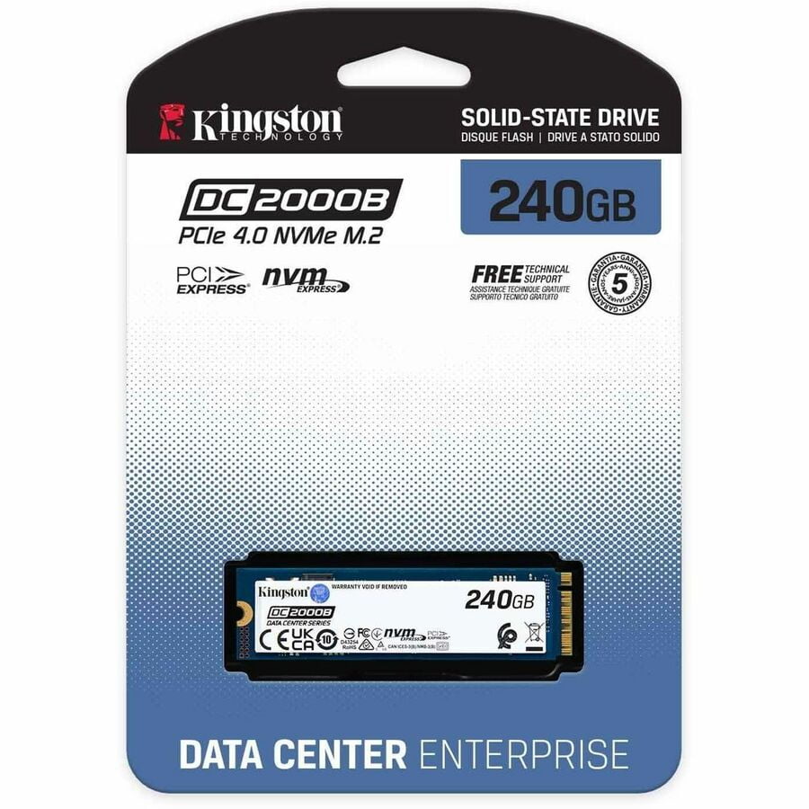 Kingston DC2000B 240 GB Solid State Boot Drive, M.2 2280 Internal, PCI Express NVMe (PCI Express NVMe 4.0 x4)