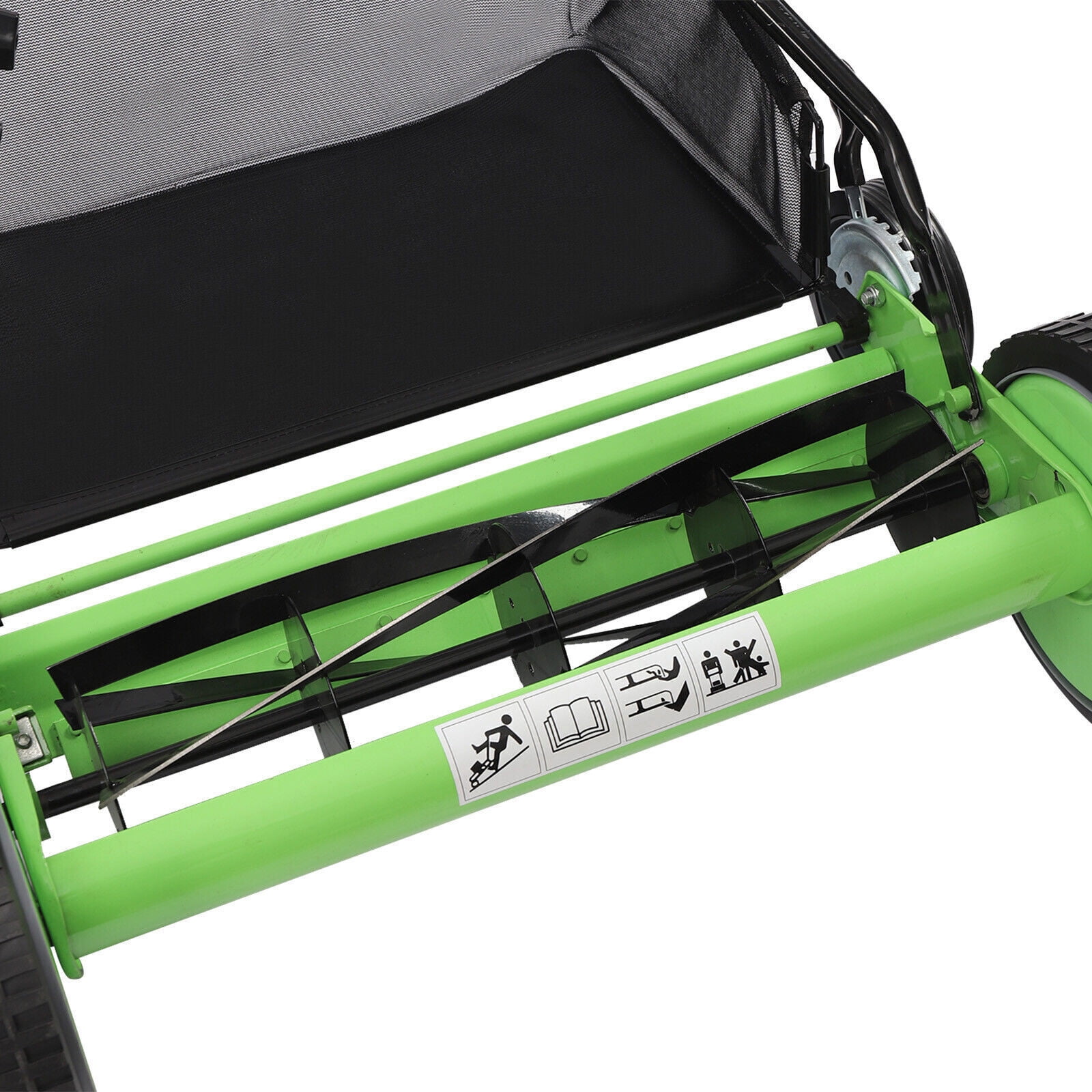 50.8cm/20in Manual Reel Mower Adjustable 5-Blade Push Lawn Walk-Behind Tool