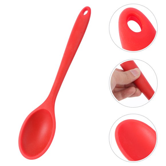 HAMPPLIES 2Pcs Silicone Kitchen Spoon For Restaurant Staff Flatware Shape And Nonsticky Utensil