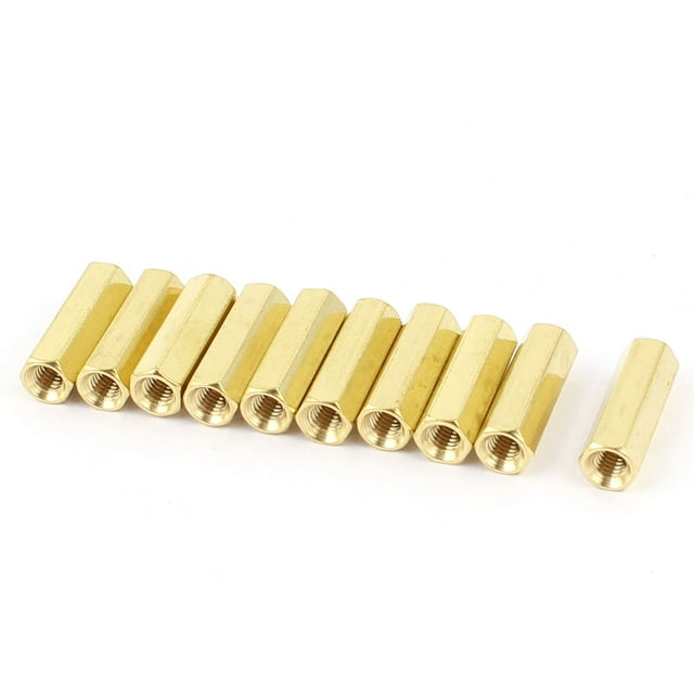 10 piezas de separadores hexagonales de latón aislados con rosca hembra M3 de 15 mm de largo