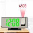 thumbnail image 3 of Espejo Reloj despertador Radio Atenuador digital Proyección dual Snooze Espejo LED Escritorio broadcast FM Habitación para niños Guardería Gloria Despertador digital, 3 of 8