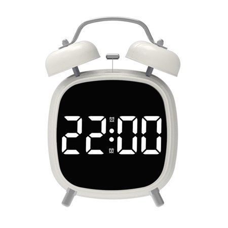 Double Bells Alarm Clock with Night Light Loud Alarm Desk Clock with Large LED Display 3 Adjustment Brightness