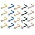 thumbnail image 1 of LAURITAMI 18g 20g Stainless Steel L Screw Nose Rings for Women Men Zirconium, 1 of 2