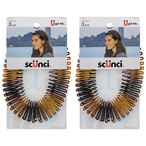 Scunci Effortless Beauty Stretch Hair Combs. Tortoise, Opaque White
