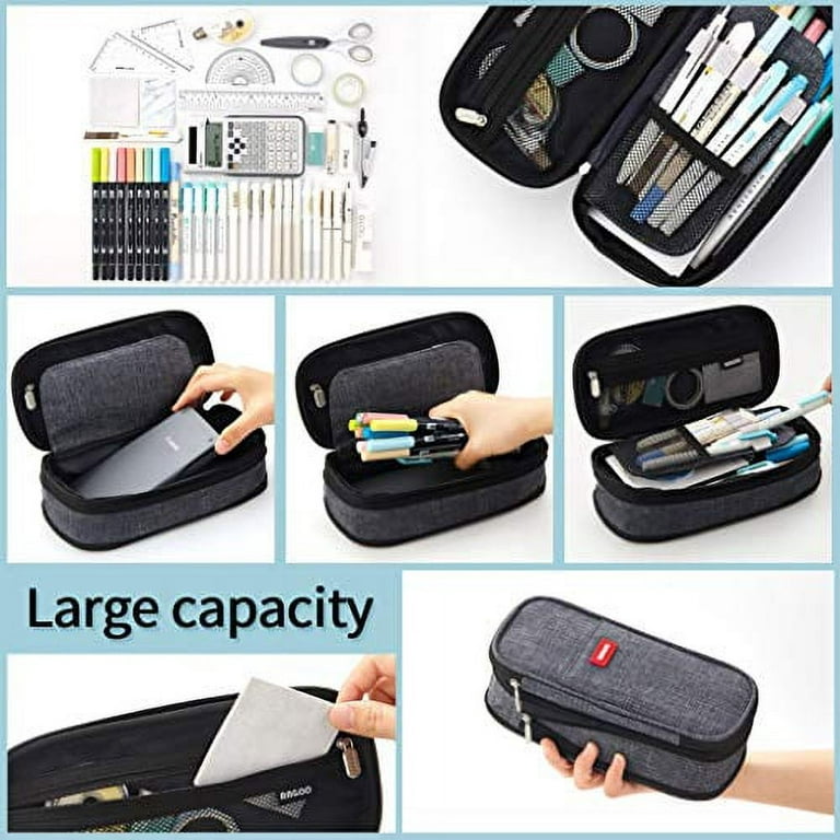 $1/mo - Finance EASTHILL Big Capacity Pencil Case Pouch Pen Case Simple  Stationery Bag School College Office Organizer for Teens Girls Adults  Student