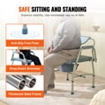 thumbnail image 3 of VEVOR Commode Chair, Bedside Commode with Drop-Down Arms and Detachable Backrest, 5-Level Adjustable Height, 7L Removable Bucket, Easy to Assemble, 1000LBS Capacity, Portable Toilet for Adults Seniors, 3 of 9