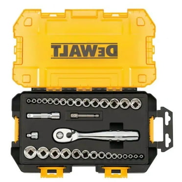 DEWALT DWMT73804 1/4" and 3/8" Drive Socket Set (34-Piece)