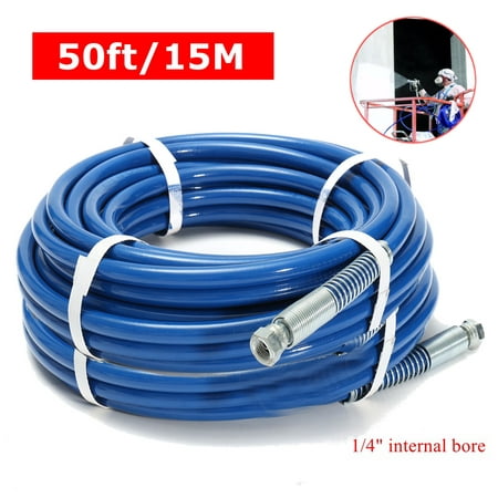 15m 1/4'' High Pressure Airless Paint Spray Hose Sprayer Tube 3300PSI Cleaning Painting