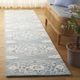 thumbnail image 3 of Safavieh  Handmade Ebony Asena Modern Wool Rug 2'3" x 9' Runner - Ivory/Light Blue, 3 of 5