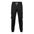 thumbnail image 4 of JTieacloth Mens Casual Pants Solid Color Casual Trousers With Side Pockets Comfortable Flat Front Design For Everyday Wear Black, 4 of 5