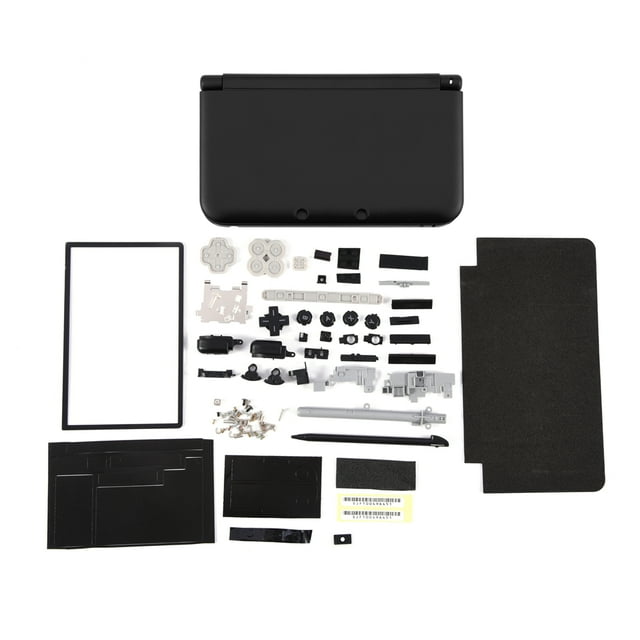 Carcasa completa, piezas de reparación de carcasa, Kit de repuesto completo para Nintendo 3DS XL, color negro