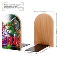 thumbnail image 2 of The Legend Of Zelda Ocarina Of Time Bookends Wood Book Divider Decor Shelves Non-Skid Book Stand 2 Pieces For Dormitory Classroom Office Home Bookshelf, 2 of 7