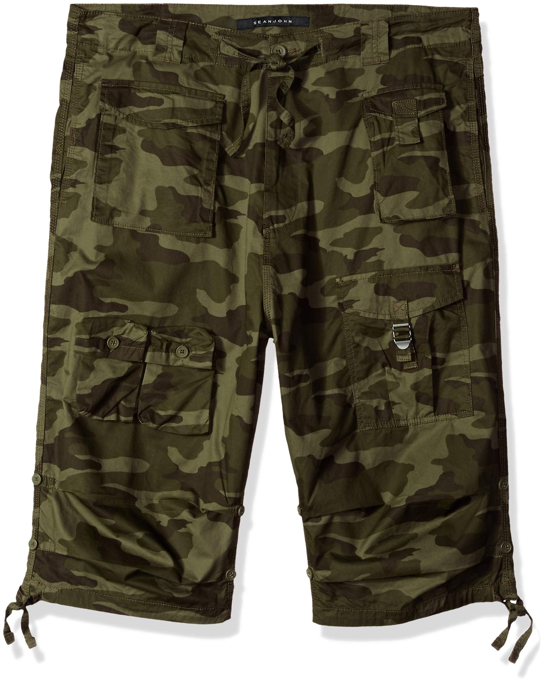 Sean John Mens Cargo Shorts Olive Big 