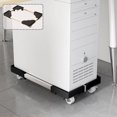 thumbnail image 1 of Adjustable Computer Tower Stand with Wheels, Retractable Mobile Base and Storage Rack, Universal CPU Holder for Home Office, 1 of 8
