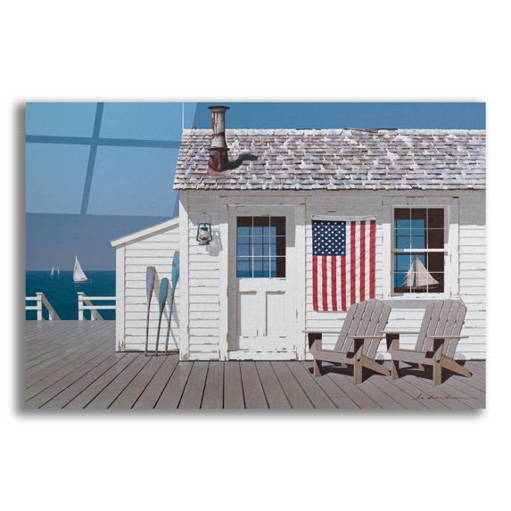 Epic Art 'Beach House 1' by Zhen-Huan Lu, Acrylic Glass Wall Art, 16"x12"