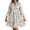 3-Beige, variant on Floral Print A Line Dress With 3/4 Sleeves And Crew Neck For Casual Everyday Midi Dress With Flowy