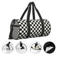 thumbnail image 3 of Pofeuu Black and White Checkerboard Print Travel Duffel Bag,Sports Tote Gym Bag,Shoulder Weekender Overnight Bag for Women Gym Bag, 3 of 6