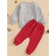thumbnail image 6 of Jxzom Toddler Baby Boy Valentine's Day Outfit Lover Boy Embroidery Letter Sweatshirt Pullover Tops Jogger Pants Spring Clothes Set, 6 of 8